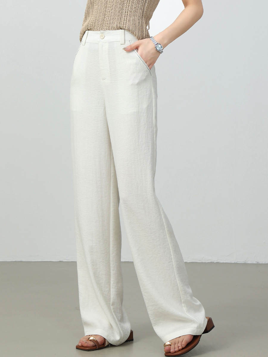 Quần culottes nữ ống rộng cạp cao vải lanh pha mùa hè — Màu sắc