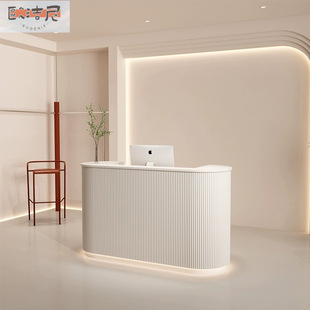Stomatological Hospital Reception Desk Beauty Salon Cashier Desk Modern Simple Dental Arc Baking Paint Bar Table Company Front Desk