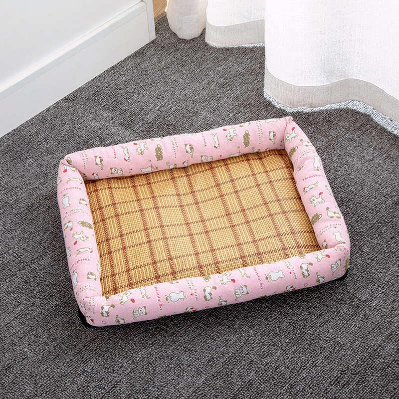 Estera para dormir de verano perrera gato nido verano perro perrera suministros para mascotas peluche pequeño perro cama estera cuatro estaciones universal