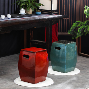 New Chinese Style Square Ceramic Stool Drum Pier Embroidered Pier Sitting Pier Shoe Changing Stool Study Drum Stool Guzheng Retro Nostalgic Pier