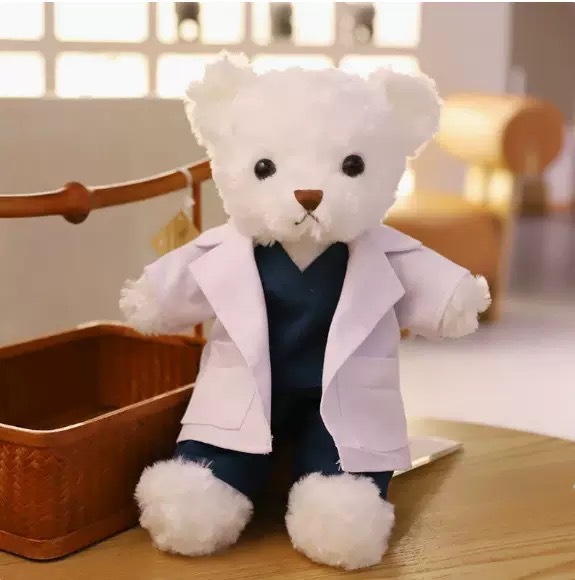 Ropa de médico - oso blanco