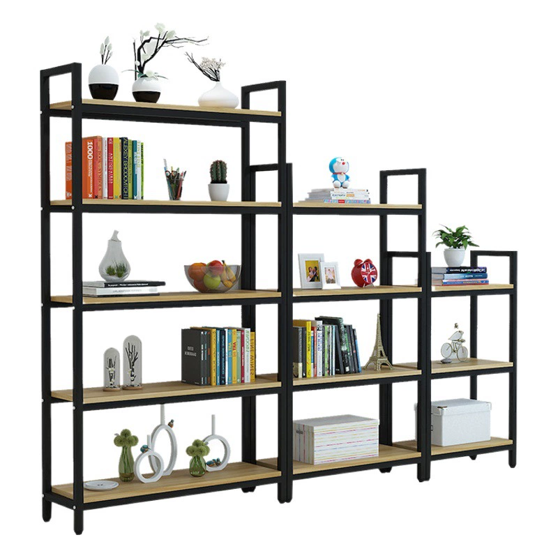 Простая Стальная Деревянная Полка Гостиная Стеллаж Для Хранения Полка Стеллаж Многослойный Пол Бутик Книжная Полка Стеллаж