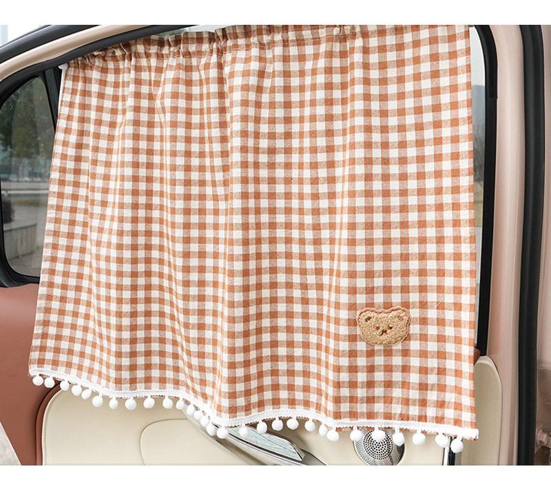 Cartoon Car Sunshade Side Curtain Summer Universal Car Sunshade Bear Cotton Car Sun Protection and Heat Insulation Curtain