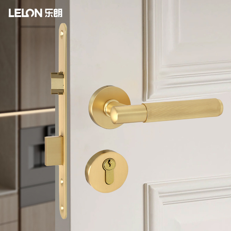 Cerradura de puerta francesa personalizada cerradura silenciosa interior cerradura de aire crema cerradura de puerta de dormitorio aleación de zinc molido manija sólida cerradura de separación