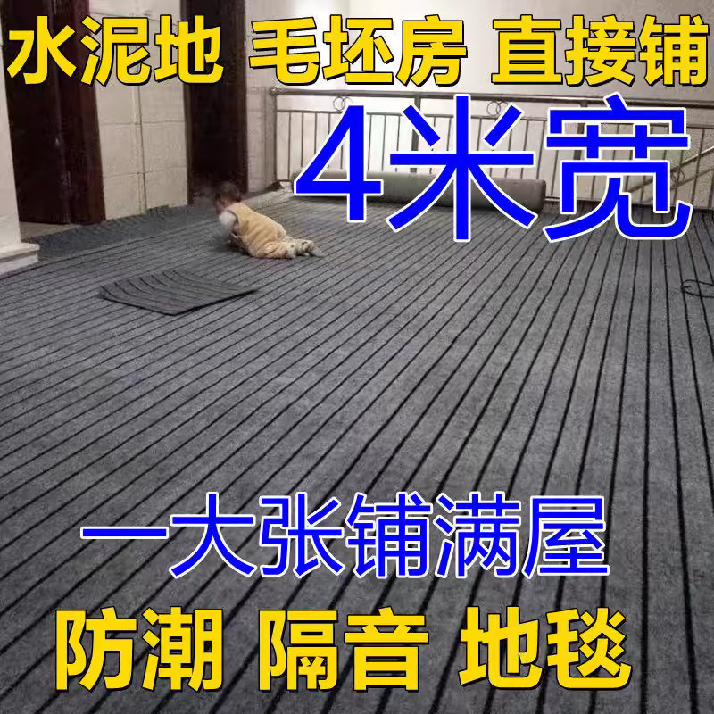 Carpet Large Area Fully Covered Cement Floor Blank Room Soundproof and Moisture-proof Living Room Bedroom Office Beauty Salon Carpet