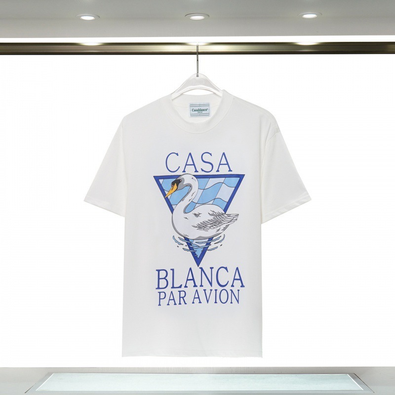 貿易クロスボーダーカサブランカ春夏新作ファンタジードアカサレターロゴ半袖男女カップルTシャツ|undefined