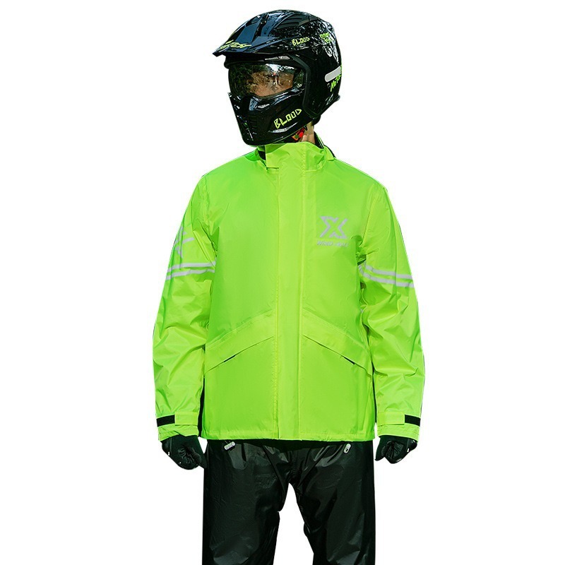 知周レインコート バイク用全身分離型防水レインコートセット 暴風雨対応ライディングウェア|undefined