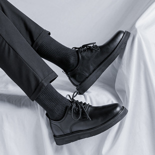 2022 New Thick-soled Men's Big Toe Shoes Large Size British Style Casual Small Leather Shoes 45 46 Shoes 86269-R