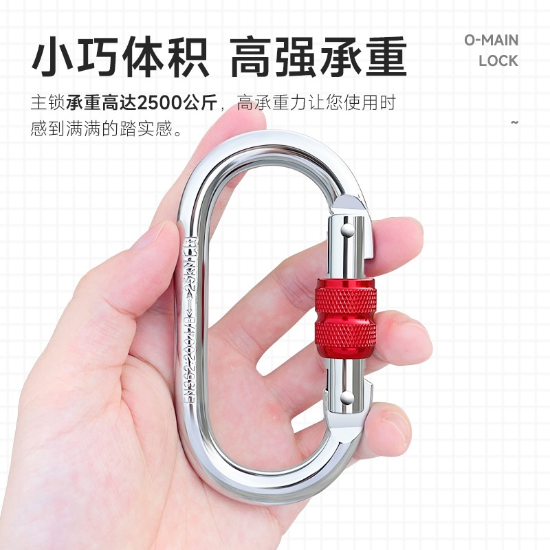 Leshan Outdoor Threaded Main Lock Carabiner Mountaineering Hook Steel Lock Quickdraw Climbing Gear