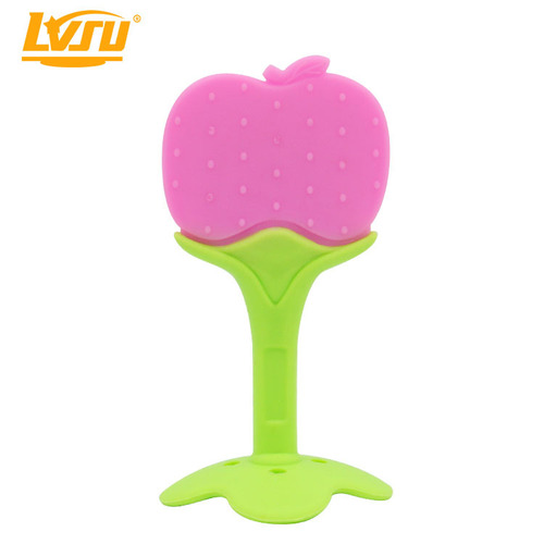 LVSU Fruit Teether Infant Hand Protection Baby Toy, Food-Grade Teething Rattles