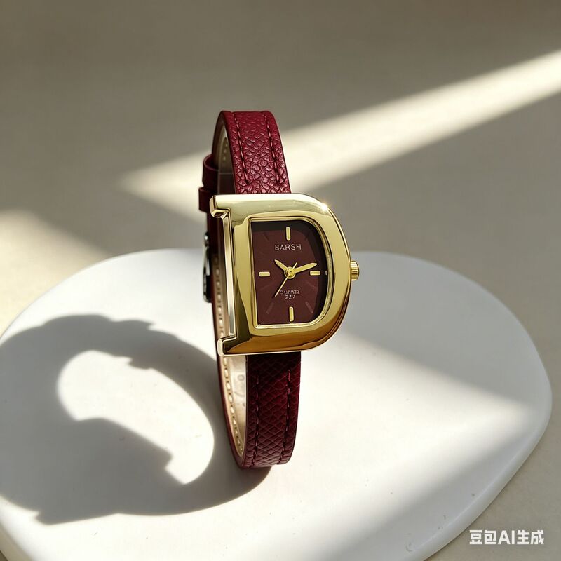 Popular new belt strap D-shaped design women's watch, Guangzhou wristwatch, niche student fashion quartz watch Popular new belt strap D-shaped design women's watch, Guangzhou wristwatch, niche student fashion quartz watch