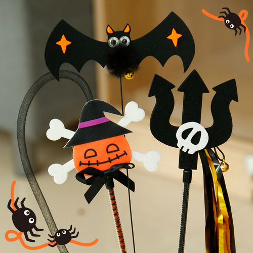 Wholesale new lengthened cat funny stick bell tassel funny cat stick pumpkin bone pet cat Halloween toy