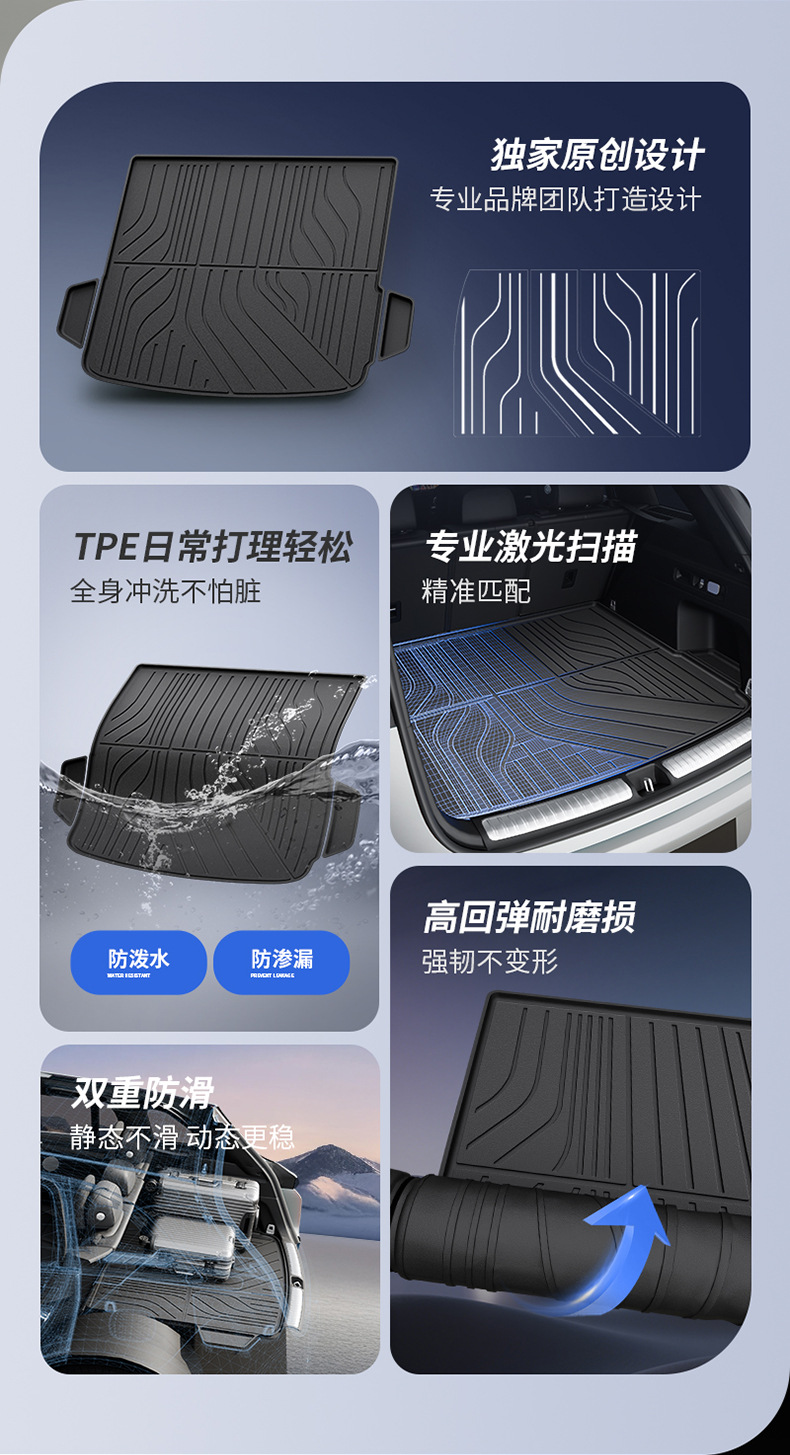 Suitable for Ideal I6 I8 L6 L7 L8 L9 Livis Dedicated All-Weather Tpe Car Trunk Mat