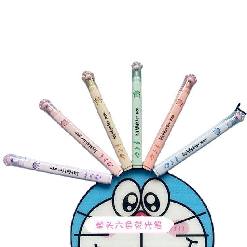 Resaltador creativo, protección ocular, diseño de garra de gato, marca estudiantil