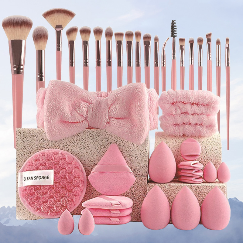 Transfronterizo color café 40 piezas conjunto de cepillo de maquillaje de sombras de ojos cepillo de pintura en polvo conjunto completo Xyin temu Daifa conjunto de combinación grande