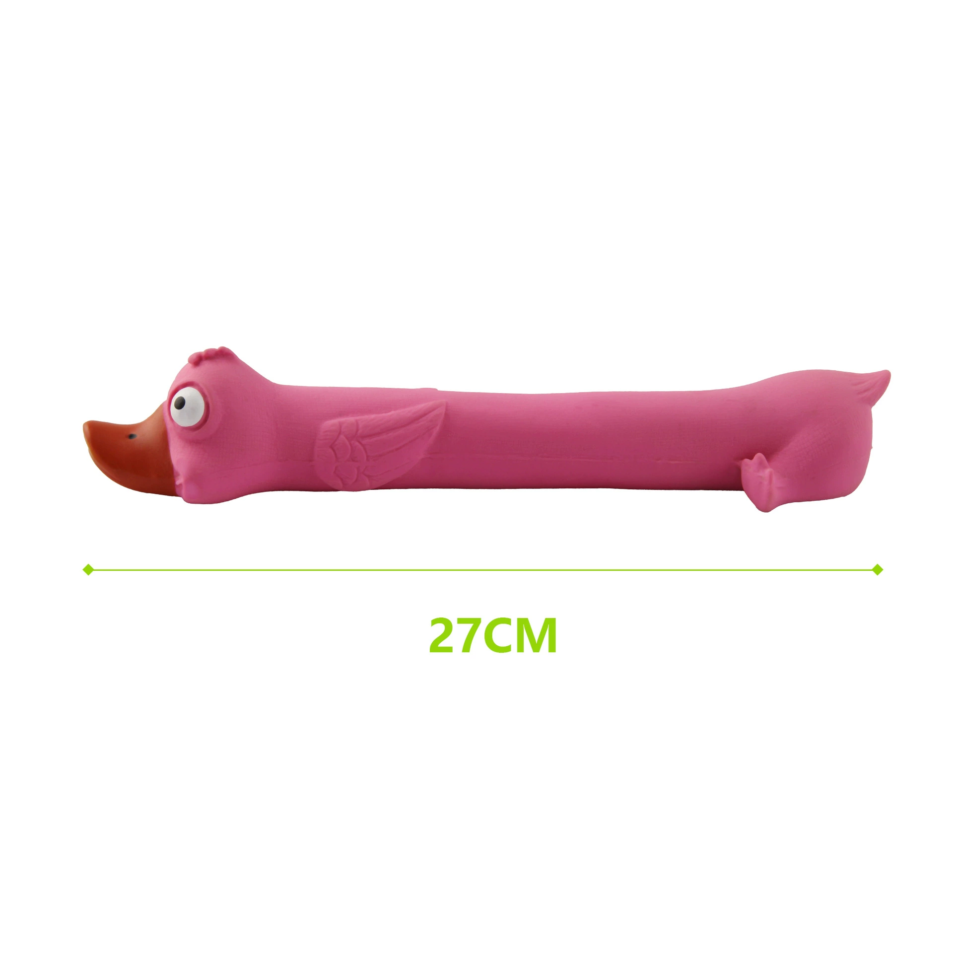 Игрушка для питомца латексная уточка, пищащая антистресс-игрушка 27×4 см, синие/жёлтые/розовые