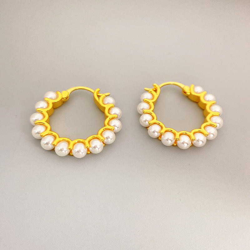 fashionable stone inlay pearl