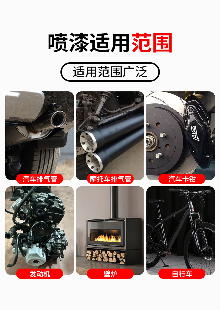 Stove High Temperature Resistant Paint 2000 Degrees Metal Anti-Rust Fireproof Black Self-Spray Paint Fireplace Wood Boiler Exhaust Pipe Spray Paint