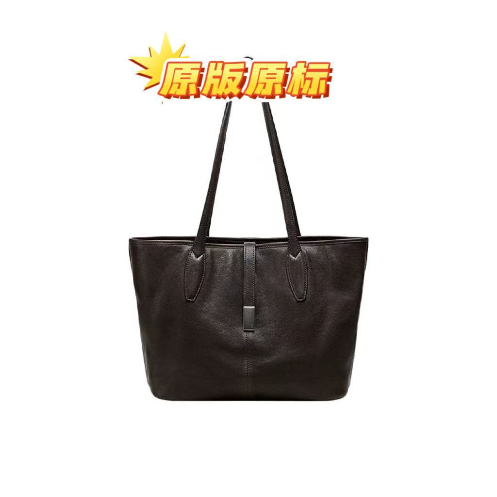 Qiuzhen Vegetable Tanned Cowhide Large Capacity Tote Bag For Women, Genuine Leather Casual Shoulder Bag, 2026 New Arrival - Thumbnail 7