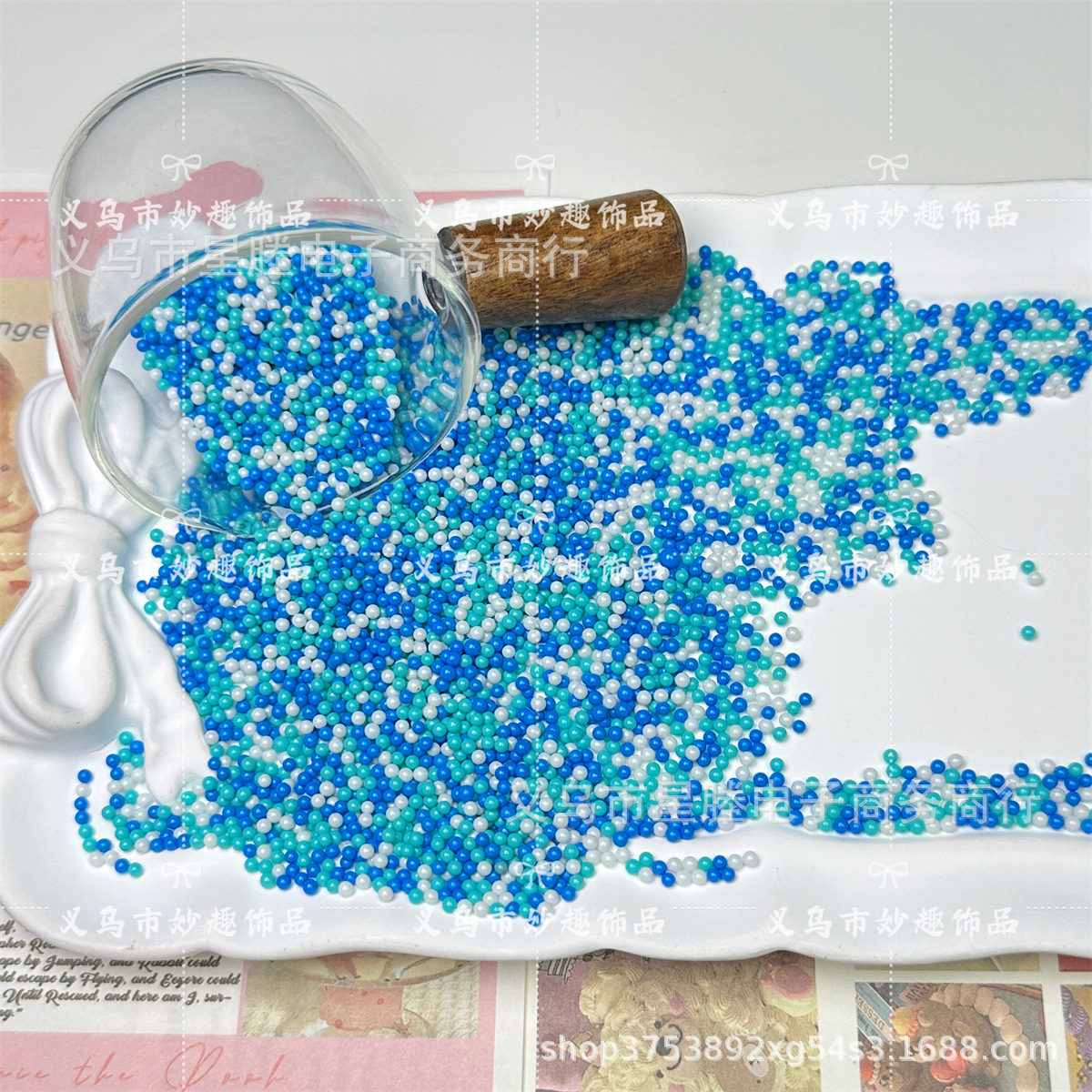 2mm color mezclado, color sólido no poroso, pintura de vidrio, cuentas de arroz, accesorios de joyería de bricolaje hechos a mano, pegamento de crema, relleno de limo