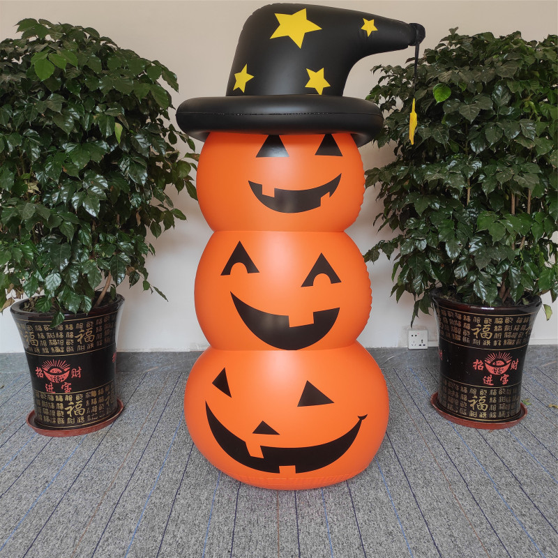 国境を越えて人気のハロウィーンカボチャ人不倒翁インフレータブル縦型カボチャ人パーティー白鬼幽霊道具置物|undefined