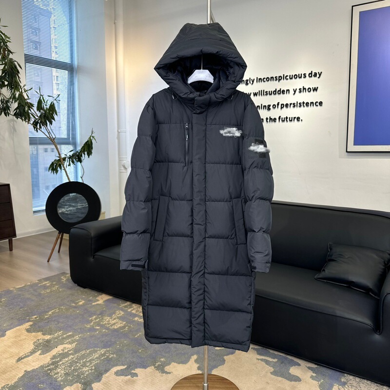 Putian's New North Face Mid-Length down Jacket over the Knee Winter Hooded down Jacket Warm Men's and Women's Windproof Jacket