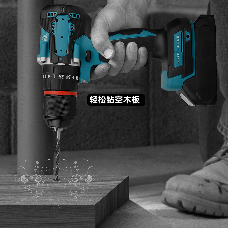 Taladro de mano multifuncional transfronterizo Taladro de litio de impacto de alta potencia Destornillador eléctrico recargable Juego de herramientas de comercio exterior