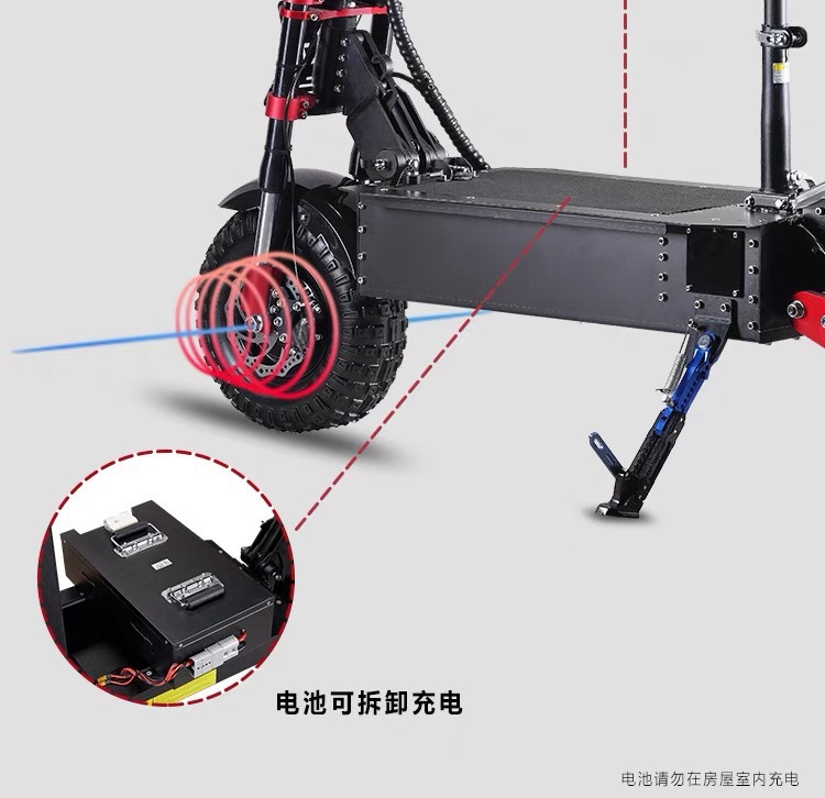 Retuol 14inch High-Power High-Speed Off-Road Dual-Drive Electric Scooter Foldableing Battery Scooter Dropshipping