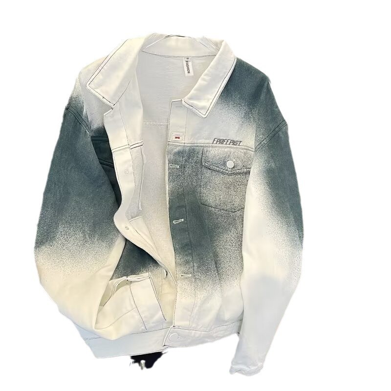 Demi-season trend design denim jacket for men and women hip-hop…