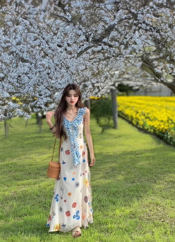 「ドゥルースガーデン」海辺の休暇プリントワンピース女性用夏の美しいドーパミンミニスカート|undefined