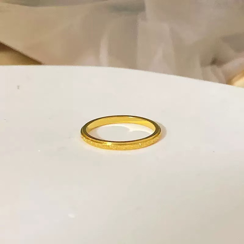 Silin Simple Fine Frosted Ring Women's Ring Ins Niche Baby's Breath Titanium Steel Non-Fading Index Finger Ring Couple