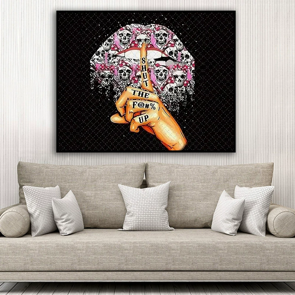 Foreign trade new 5D diamond painting skull lips living room decoration paintings full of diamond diamond painting cross stitch manufacturers wholesale