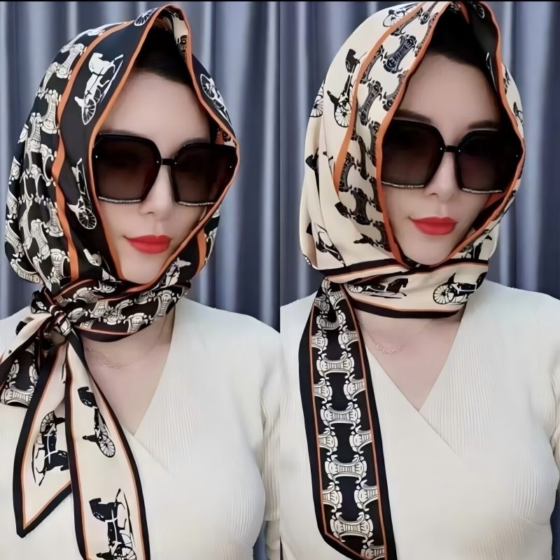 Primavera y verano de encaje velo protector solar protector facial de mujer cuello colgante máscara de orejas máscara respirada bufandas de seda protector solar UV