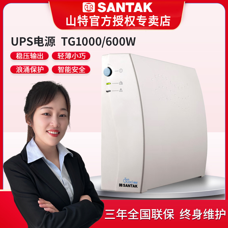 山特UPS电源TG1000 1000VA 600W后备式电脑监控收银备用