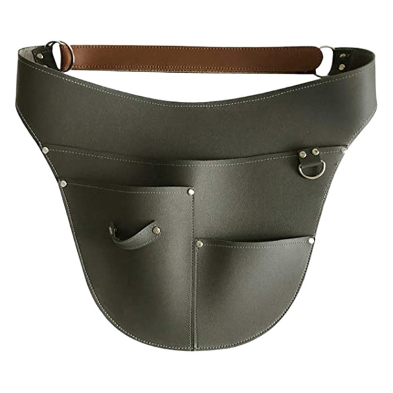 Multifuncional bolso de la cintura de la pu delantal de cuero ajustable jardinería carpintería electricista multifuncional multi-bolsillo delantal personalizable