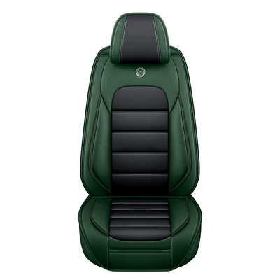 Seat cushion, seat cover Seat Cover, Nappa Leather Universal - black-and-green-front-single-seat