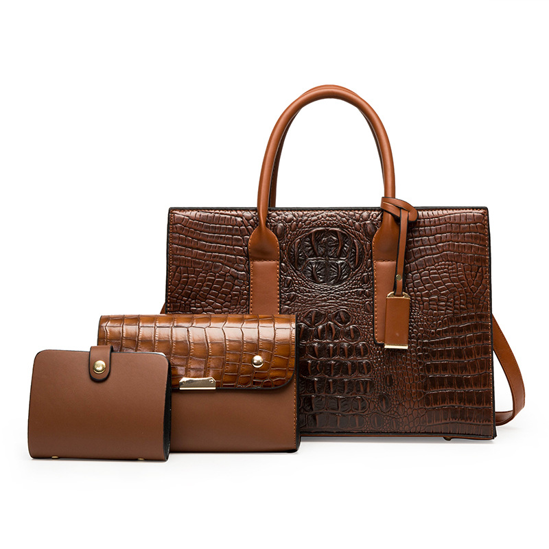 Women's 2023 Autumn/Winter New Crocodile Pattern Handheld Large Capacity One Shoulder Diagonal Straddle Bag_voghion.com