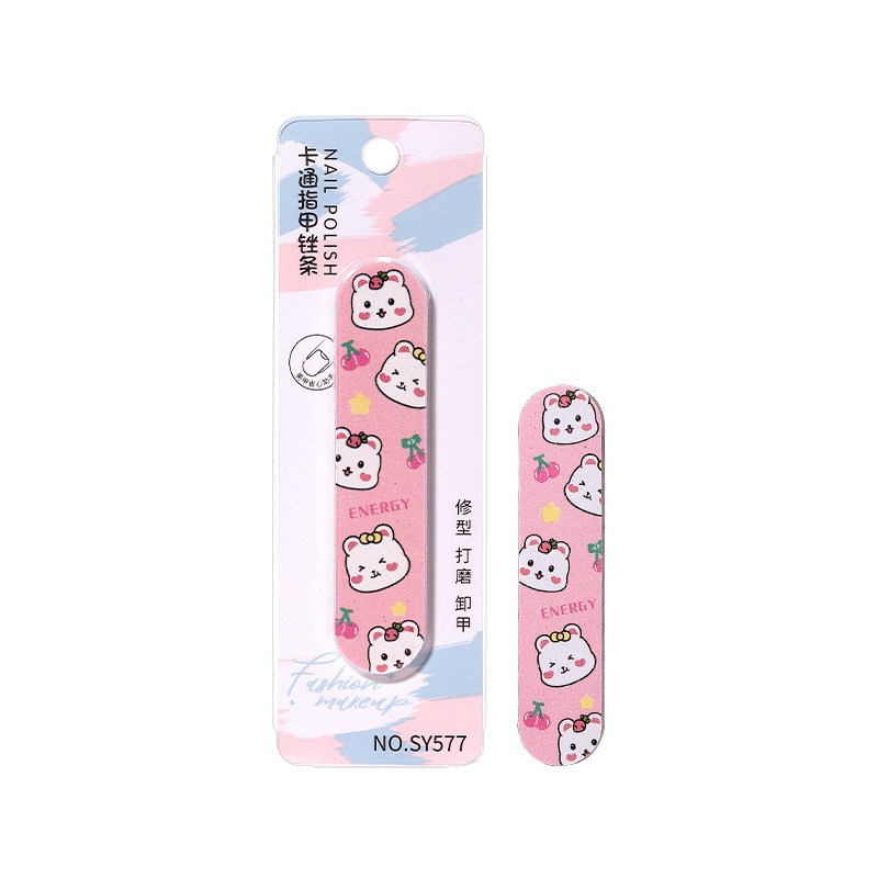 LMLTOP tira de arena de uñas de dibujos animados 3 paquetes lima de pulido de uñas de doble cara tira de pulido herramienta de manicura SY1031