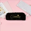 Plush black pencil case