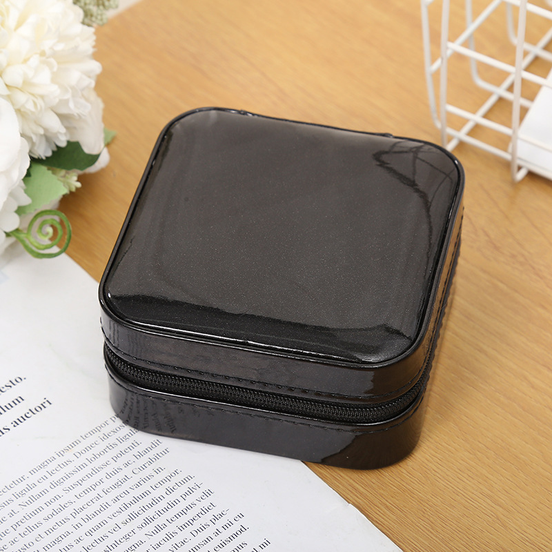 Simple Style Square Solid Color Pu Leather Jewelry Boxes display picture 5