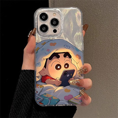 Apple 磁気電話ケースクレヨンしんちゃん漫画シリコーンつや消しゼリー超薄型磁気電話ケースの個性に適しています