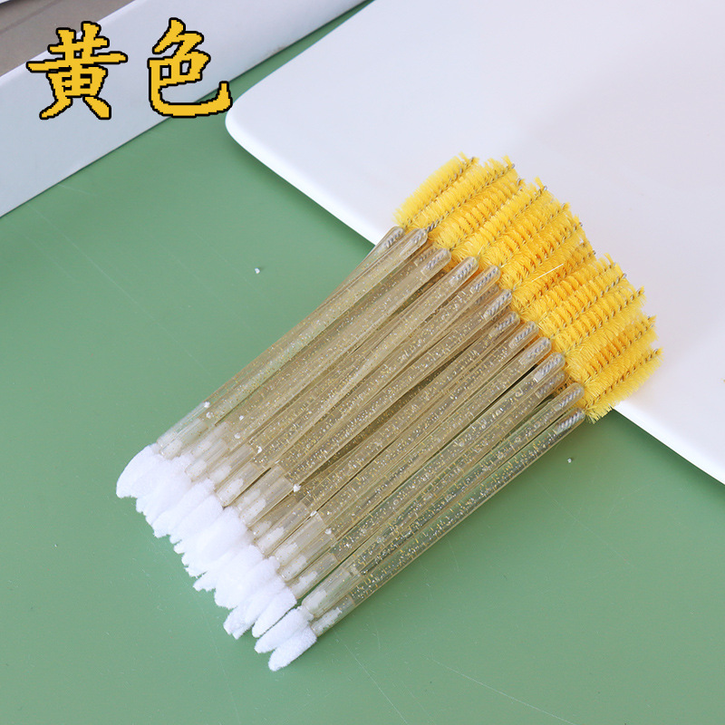 Nuevo doble uso de cepillo de pestañas de doble cabeza 50 juegos de cepillo de pestañas de doble cabeza herramientas portátiles de belleza de cepillo