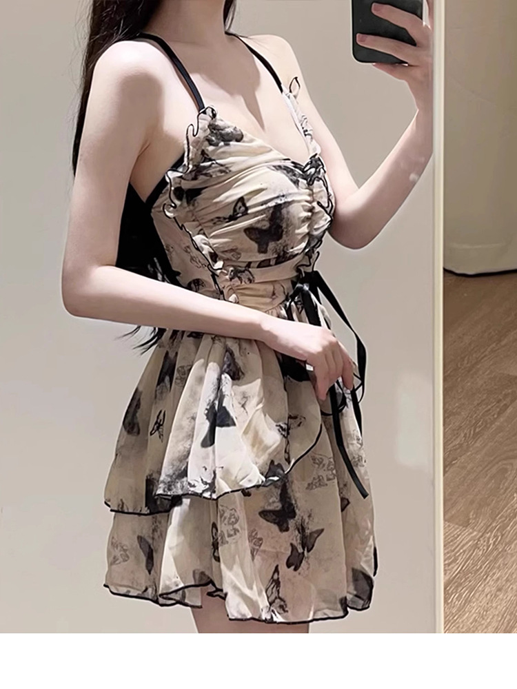New Women's Retro Conservative Swimsuit Covers Tummy Slimming One Piece Backless Beach Skirt Style Flat Shoulder For Hot Springs_ecoleips.com