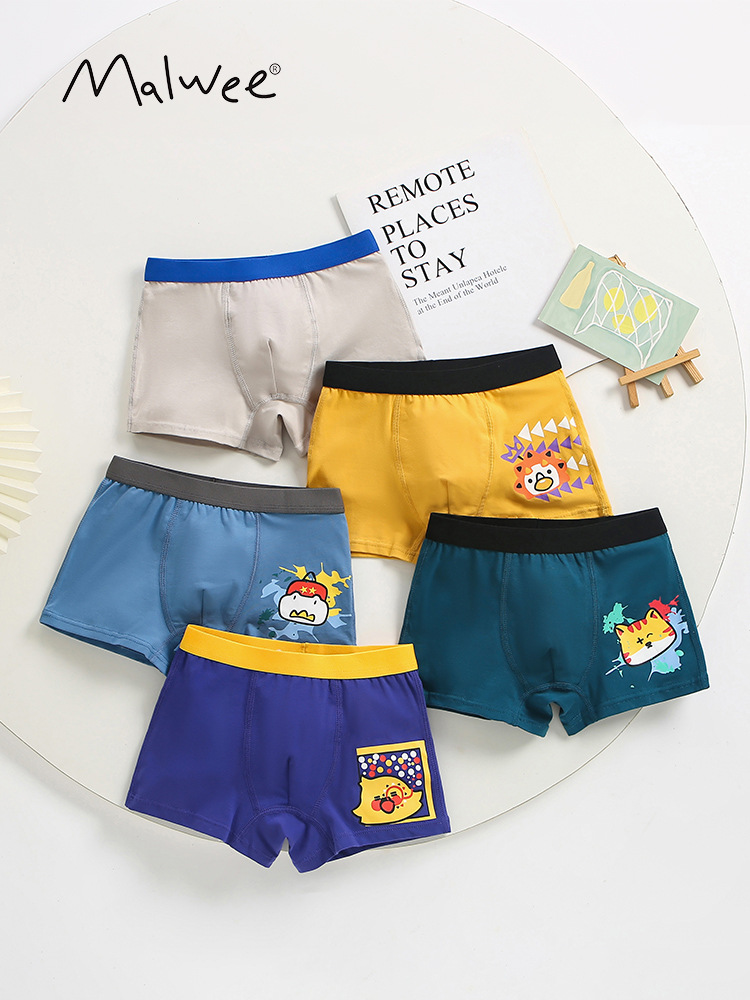 Malwee transfronterizo primavera y verano ropa interior infantil clase A ropa interior de ángulo plano apretada para niños ropa interior transpirable suave para niños