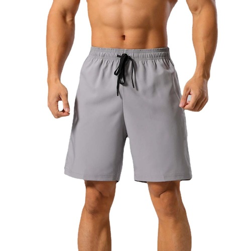 New woven four-way elastic sports shorts for men's running fitness five-point pants breathable quick-drying loose large size training pants