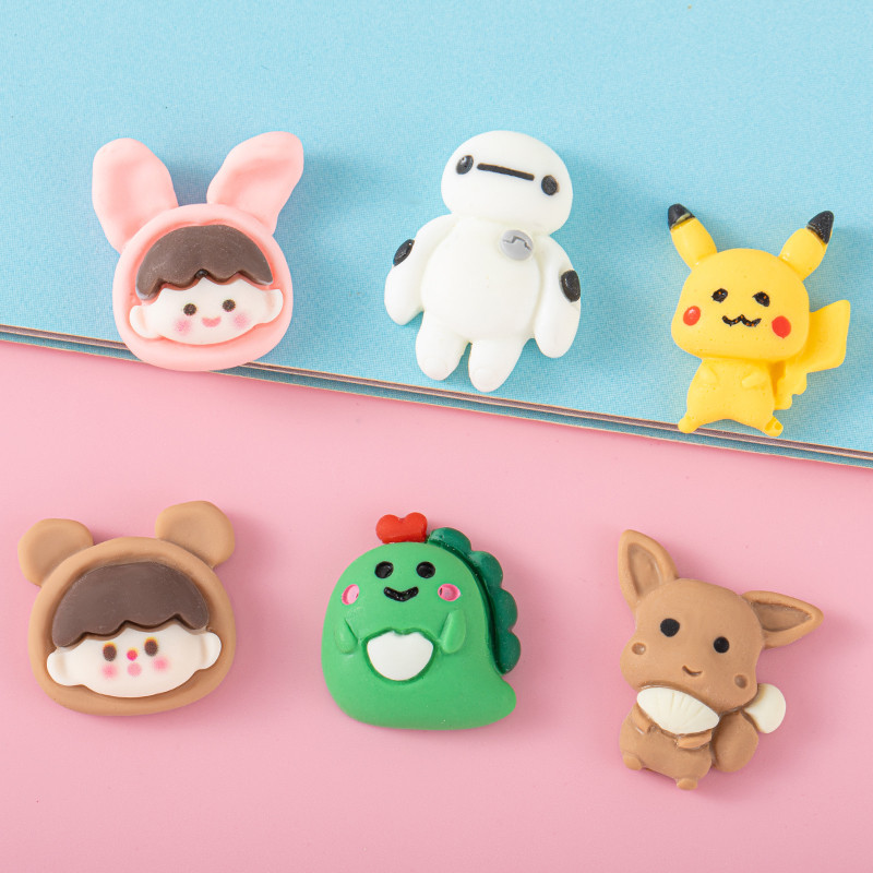 Linda chica nueva historieta animal resina pequeños accesorios crema pegamento DIY material hecho a mano paquete caja del teléfono horquilla
