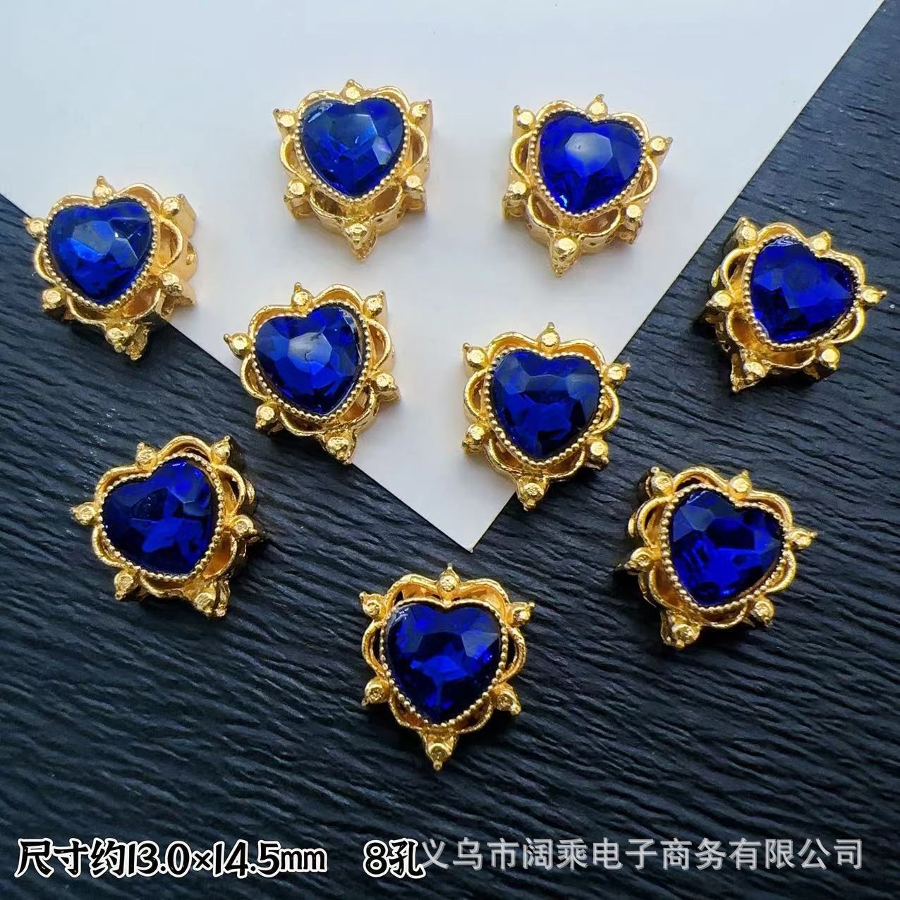 マイクロ象嵌ジルコニウムダイヤモンドマルチカラーピーチハートラブ8穴ビーズリング表面DIYビーズブレスレットネックレスジュエリーアクセサリー