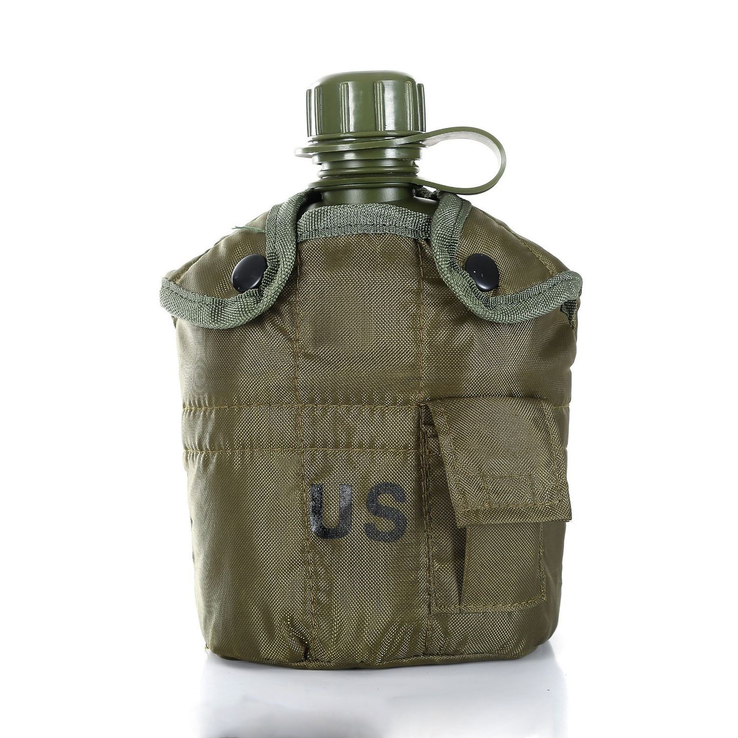 Conjunto táctico de hervidor de agua 1l de gran capacidad, interior de grado alimenticio, excursión de campamento de montañismo al aire libre US bolsa de agua al aire libre de plástico