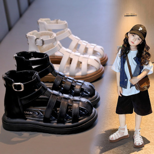 Girls' Shoes Children's Roman Princess Sandals 2025 Summer Fashion New Little Girls Middle and Large Children Baotou Sandals