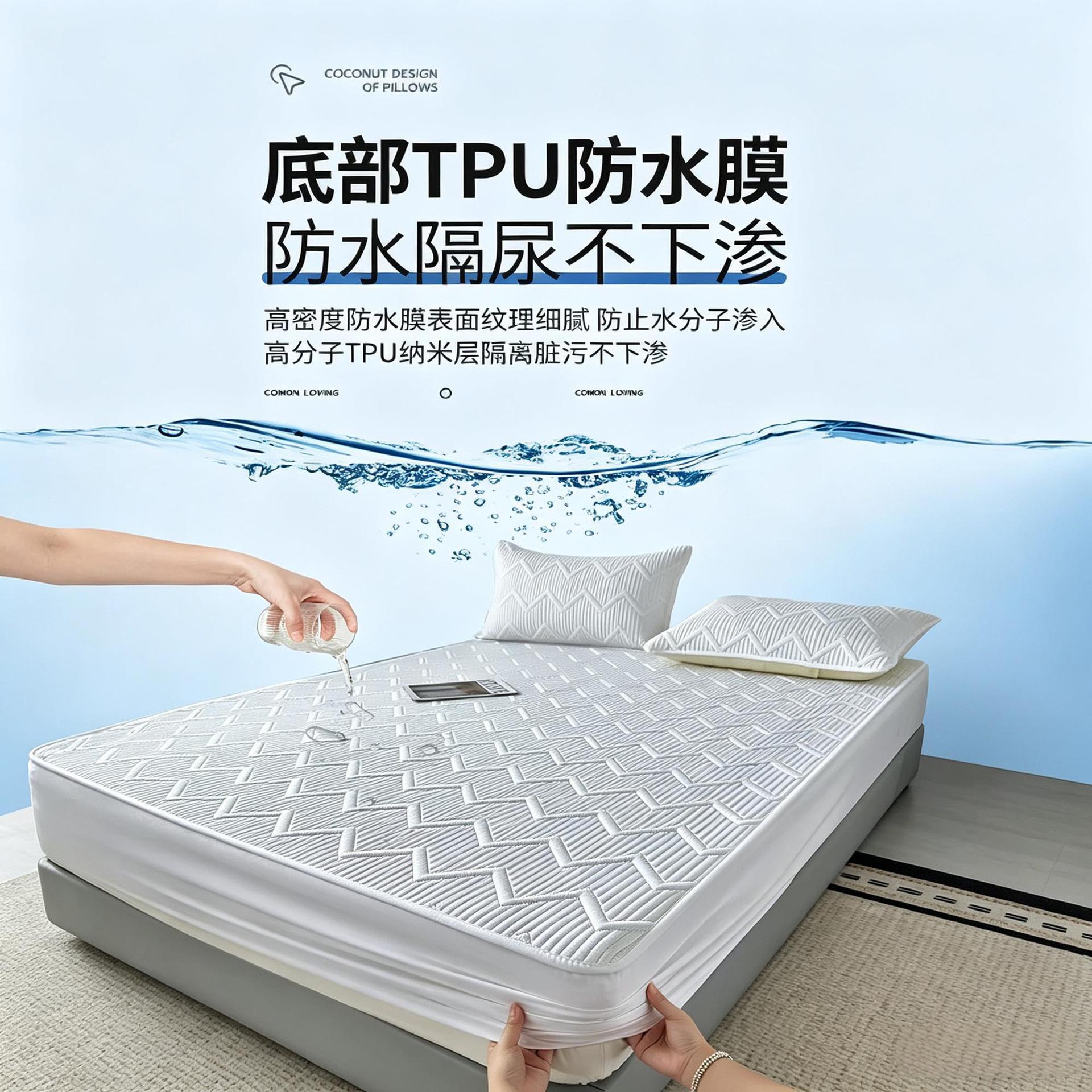 Solid color quilted waterproof bed